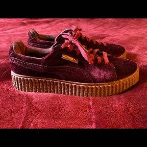 Puma x Rihanna Fenty red velvet sneakers